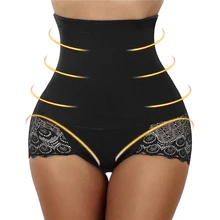 Новые модные женские трусы с высокой талией размера плюс, Корректирующее белье, Корректирующее белье, облегающие кружевные трусы