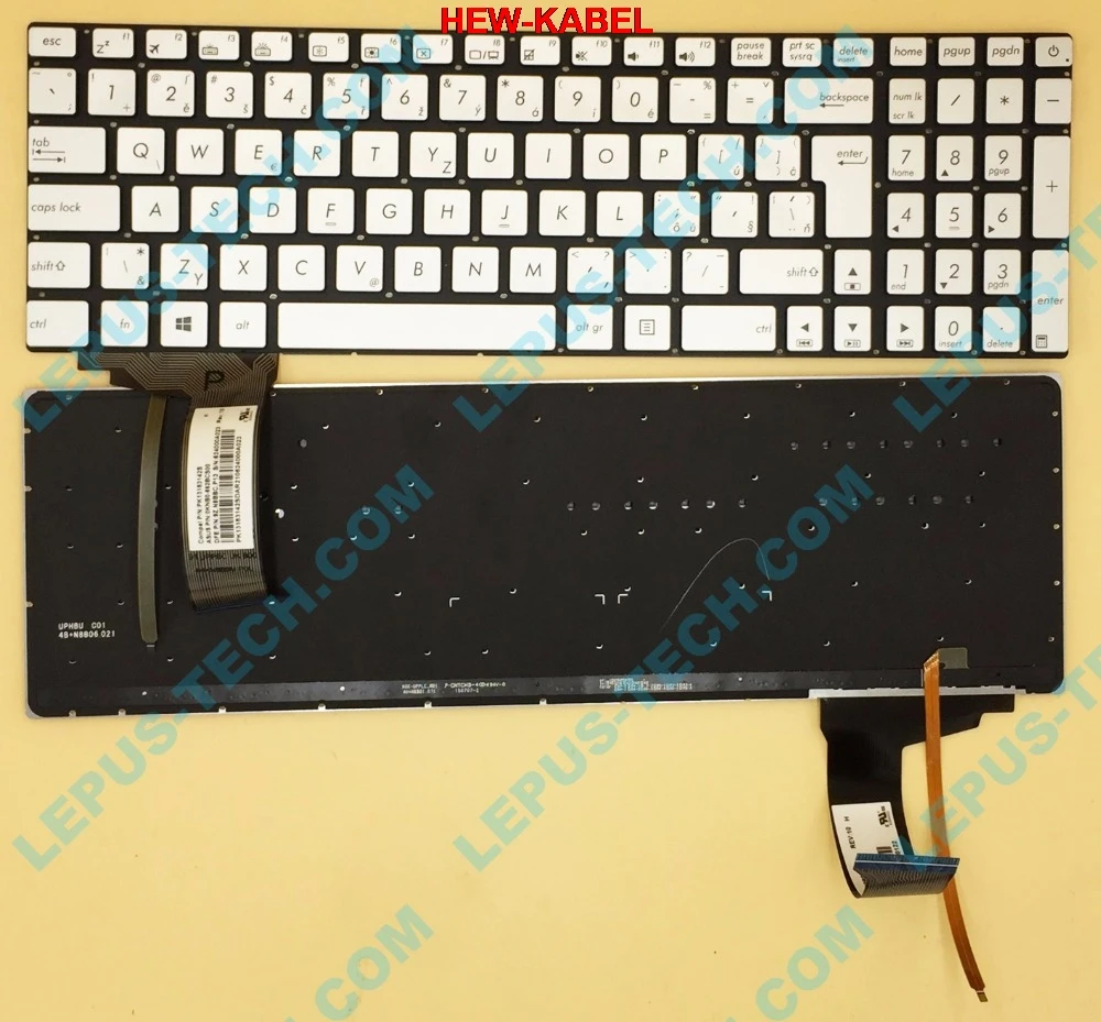 

Original CZ SK Keyboard for ASUS N552 N752 N551 G551 GL551 N751 keyboard with backlight silver Czech keyboard 9Z.N8BBC.P13