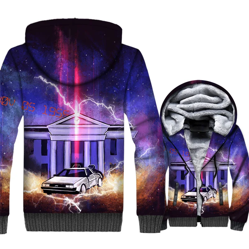 

Back to the Future Jacket 3D Print Hoodie Men Funnny Sweatshirt Mens 2018 New Design Winter Thick Fleece Warm Coat Plus Size 5XL