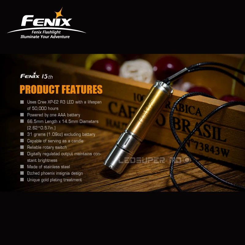 Очень Ограниченный Выпуск Fenix 15-й юбилейный фонарик с бесплатной батареей AAA