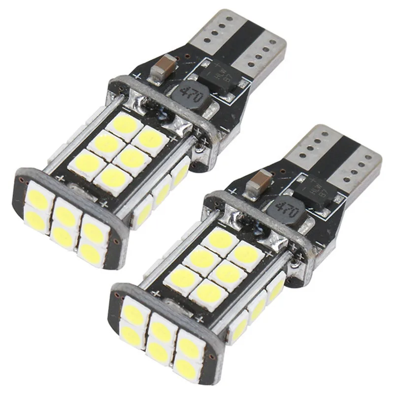 T15 W16W 921 912 아주 밝은 3030 SMD LED CANBUS NO OBC 오류 백업 예비 조명 전구 테일 램프, 크세논 화이트, 2 개