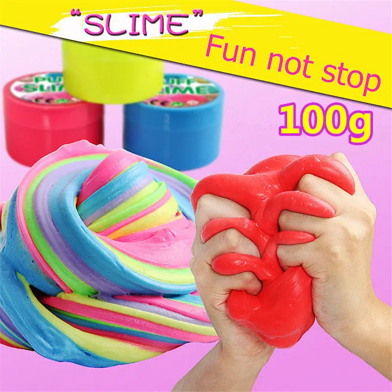 

Clear fluffy slime diy for kids hand putty slijm floam polymer clay light plasticine antistress toys intelligente knete slyme