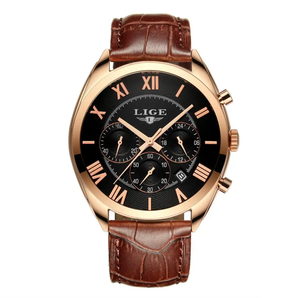 Relojes Hombre LIGE Watch Men Top Luxury Brand Men's Business Quartz-watch Sport Casual Clock Men WristWatches Relogio Masculino
