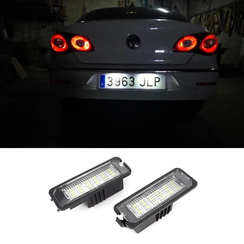 2PCS LED Light Number License Plate Lights Bulb for Volkswagen VW Beetle Eos Golf 4 5