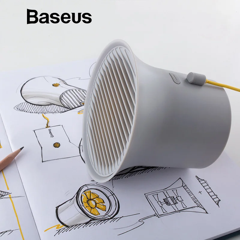

Baseus Mini USB Cooler Fan Protable Cooling Desk Fan for Office Homes Desktop Double-vane Air Conditioner 2-Speed Adjustable Fan