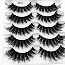 G820 5 пара мягкие длинные макияж крест Толстые Накладные ресницы натуральный ручной расширение 3D норки ресницы «maquiagem»