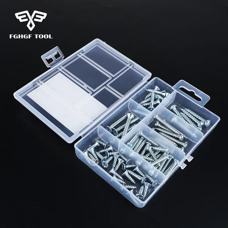FGHGF 70pcs Small Self tapping Screws Set Furniture Flat Round Head