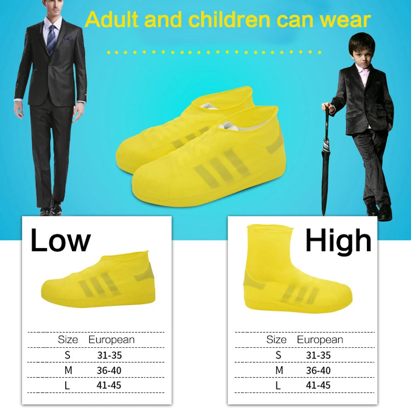 Shoe Covers Rubber Reusable Latex Waterproof 1 Pair