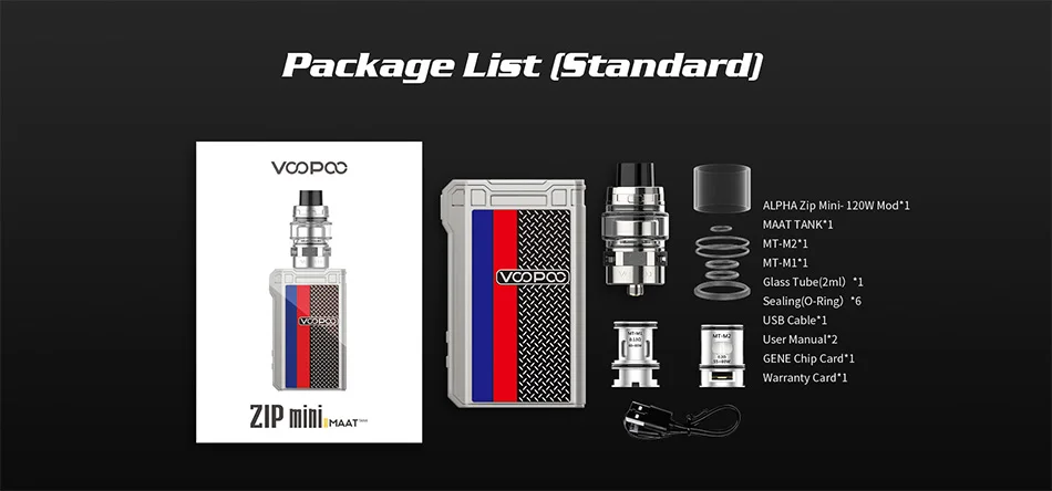 VOOPOO Alpha Zip Mini 120W TC Kit with Maat Tank 4400mAh