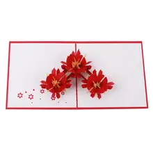 Креативная 3D пустотелая поздравительная открытка Рождественская серия цветов открытка ручной работы на заказ поздравление с днем рождения открытка домашнее украшение