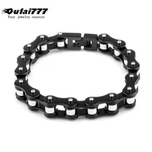 Oulai777 Нержавеющая сталь Черный велосипедный мужской браслет цепочка Мужские аксессуары Мужской панк женский большой браслет цепочка на руку
