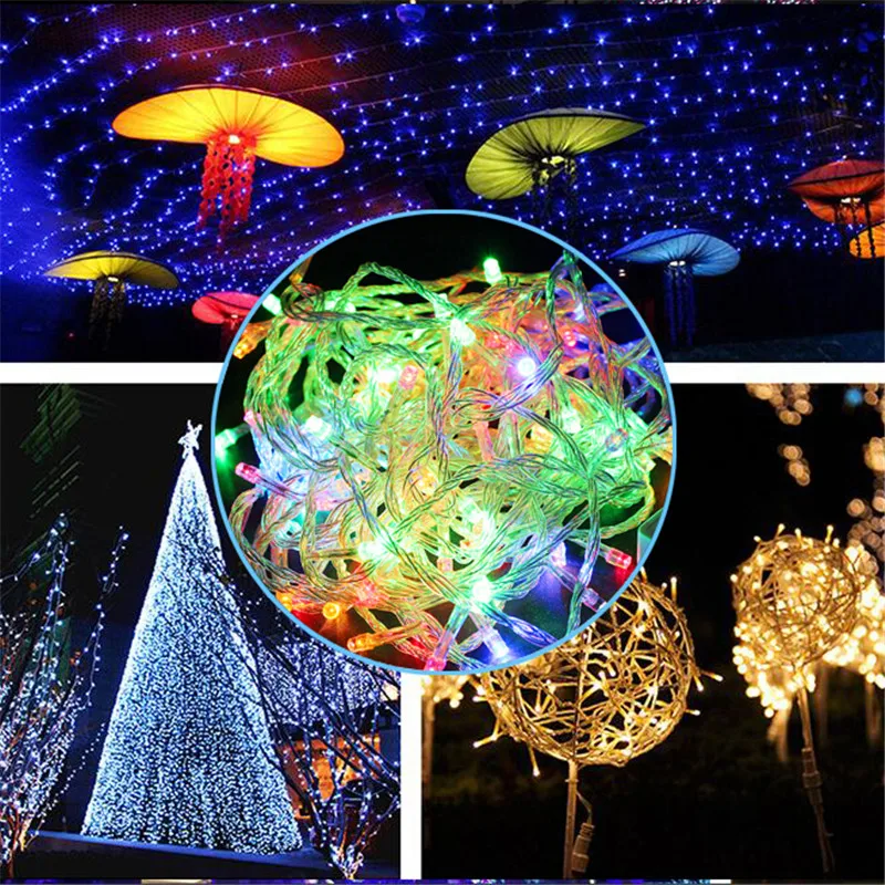 

High quality 100M 600 LEDs 220V led string light waterproof IP65 Outdoor Multicolor Christmas Wedding Party Lights