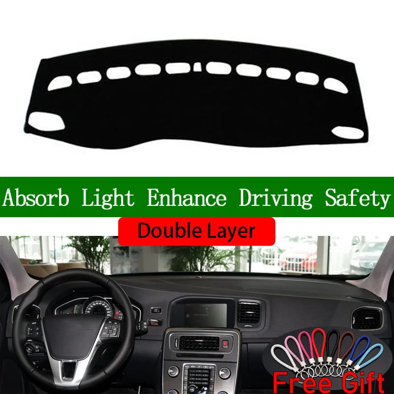 Двухслойные автомобильные наклейки для volvo S60 V60 2013 2014 2015 2016 2017 крышка приборной