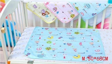 4 размера, детский хлопковый коврик для младенцев, моющийся коврик для пеленок для путешествий, многоразовый коврик для мочи, водонепроницаемый матрас, защита для пеленания - Цвет: Blue M