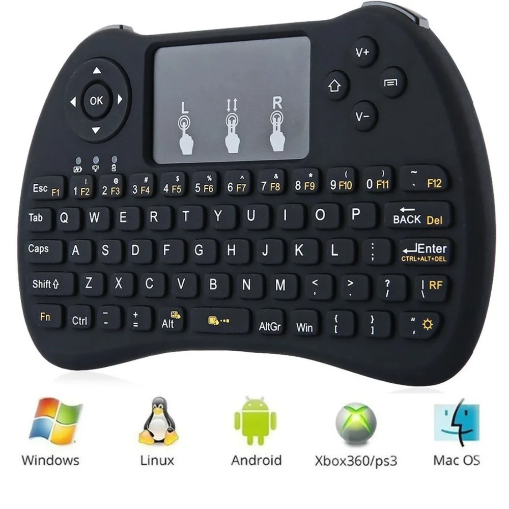 H9 портативная беспроводная мини клавиатура 2 4G Air Mouse с подсветкой пульт