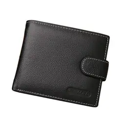 Новая мода для мужчин кошелек короткие искусственная кожа клатч Hasp карман для монет Кнопка 3 складной черный кошелек для денег крест кофе