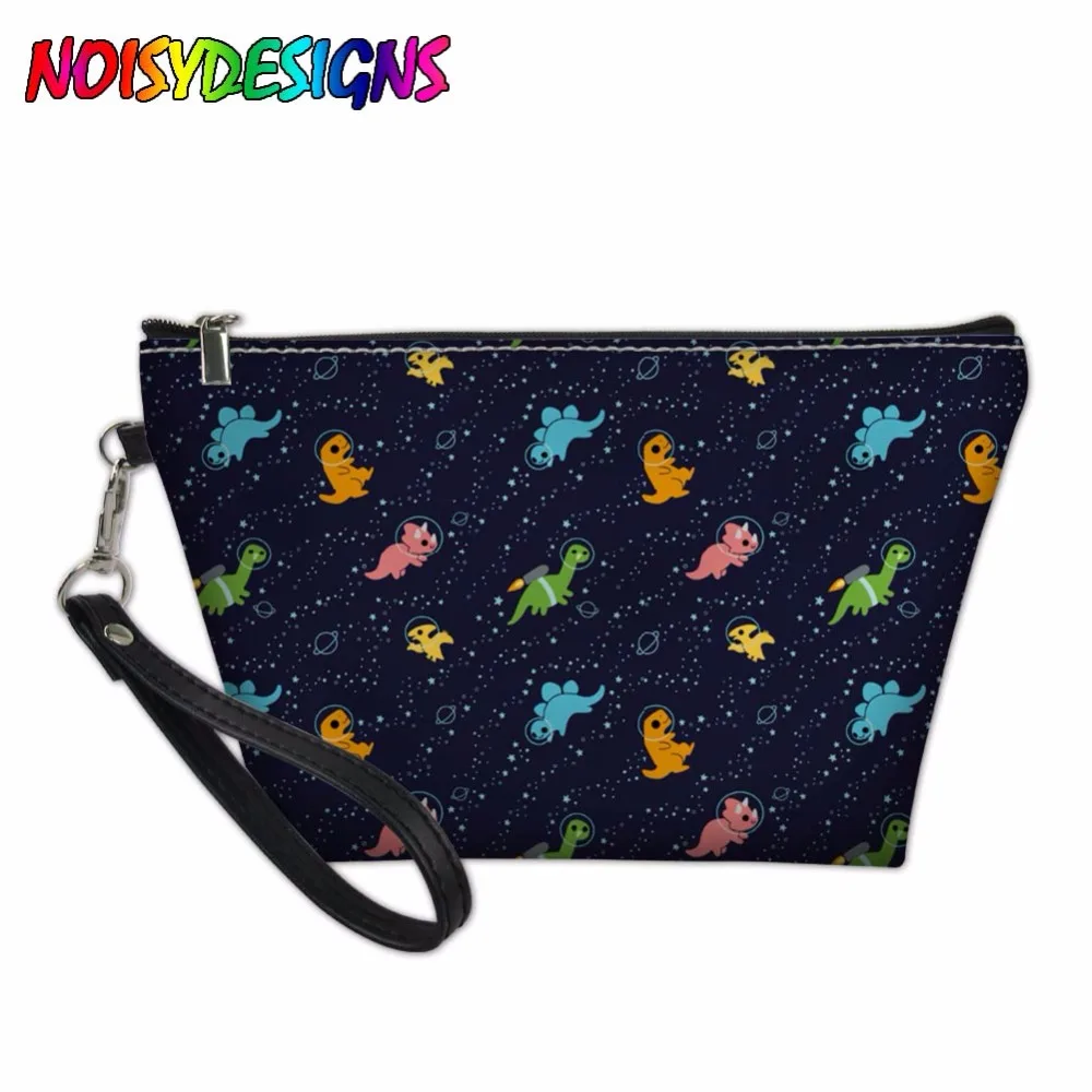 

Dinosaurs In Space Make Up Bag for Women Girls Makeup Case Box Cosmetic Bags Toiletry Kit Bags Travel Organizers Pouch Bag