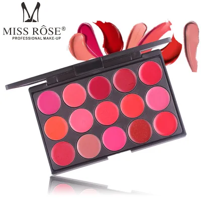 

Miss Rose 1 pcs Mini Lip Gloss Set Plate Matte Makeup 15 Color Lipstick Sets Matte Long Lasting Nude Lip Gloss Tint Palette