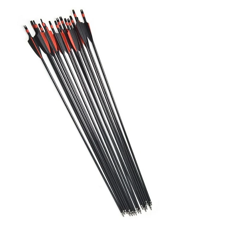 31.5inch Archery Fiberglass Arrow 100 Grain Arrowhead Steel Target Arrow Point Head Black and Red Vanes Feather For Recurve Bow 31.5inch Archery Fiberglass Arrow 100 Grain Arrowhead Steel Target Arrow Point Head Black and Red Vanes Feather For Recurve Bow
