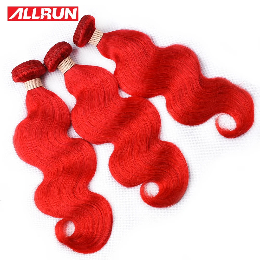ALLRUN Human Hair Weave Bundles Colorful Peruvian Body Wave Bundles Dark Red Dyed Remy Hair Extensions 1/3/4 Bundles Deal ALLRUN Human Hair Weave Bundles Colorful Peruvian Body Wave Bundles Dark Red Dyed Remy Hair Extensions 1/3/4 Bundles Deal