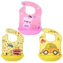 Removable Baby Bib Imitation Silicone Waterproof Aprons Baby Bib Bandana Cartoon Feeding Rice Bibs Baby Saliva Towel
