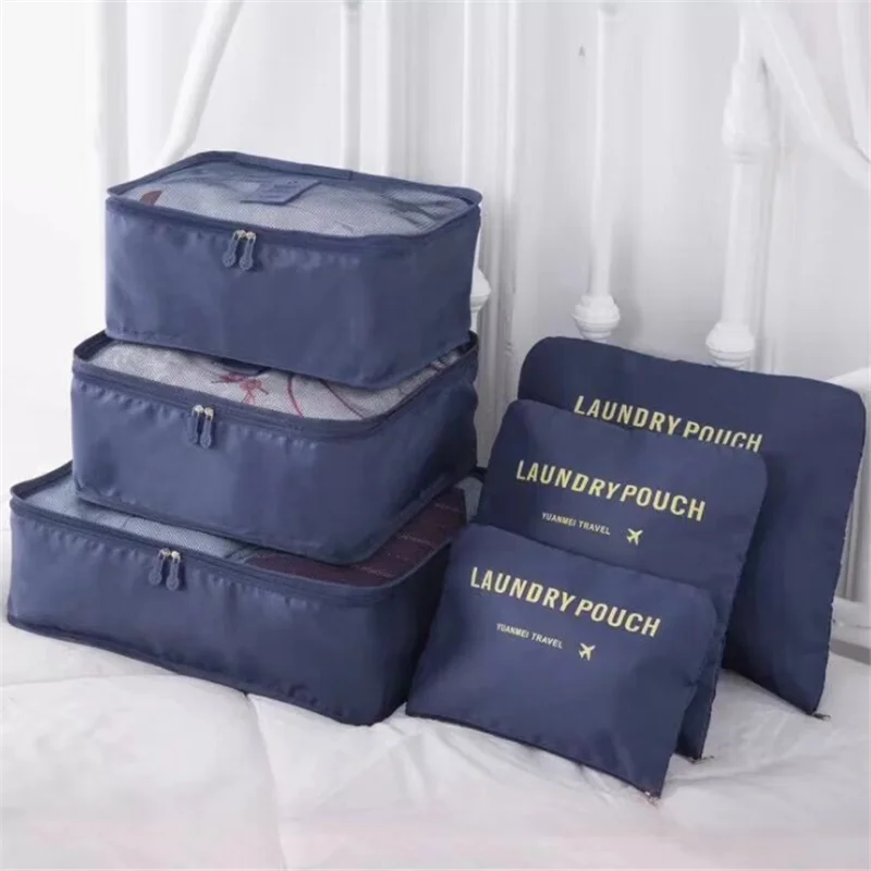 

6PCS/Set High Quality Oxford Cloth Travel Mesh Bag In Bag Luggage Organizer Packing Cube Organiser for Clothing