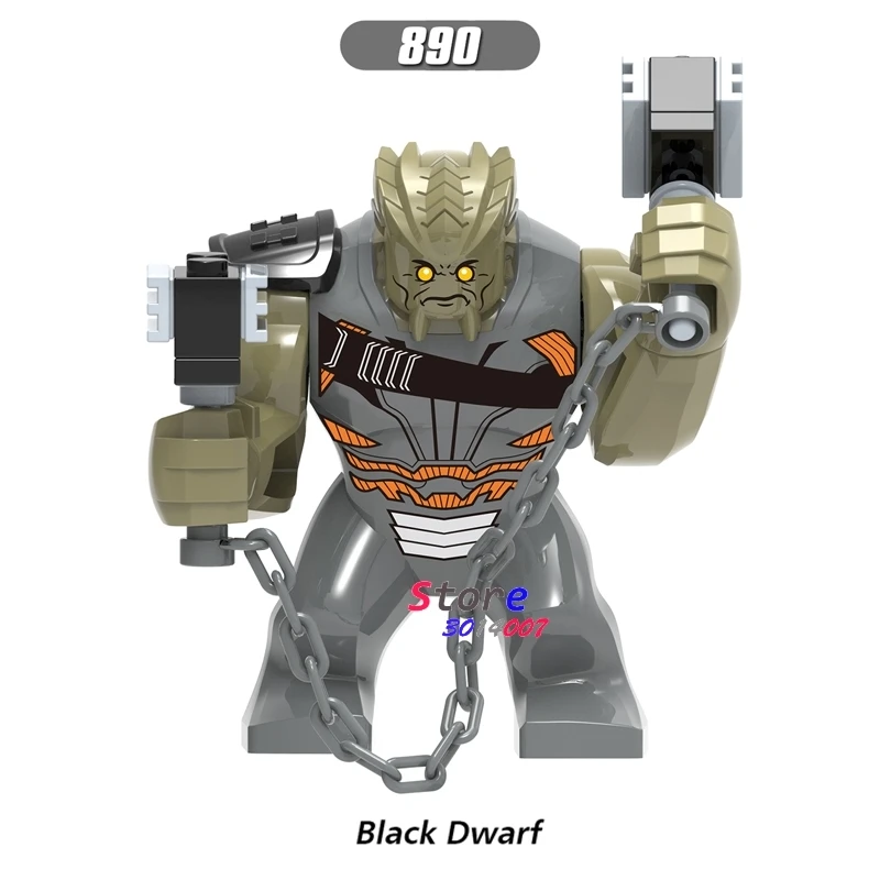 

Single Avengers Infinity War Black Dwarf Super Hero 7CM Thanos Hulk Cull Obsidian model figure building blocks toys for children