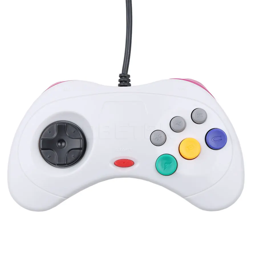 Kebidu 1PCS USB Wired Gamepad 6 Buttons Game Controller JoyPad Joystick For Sega for Saturn System Style For PC for Mac 