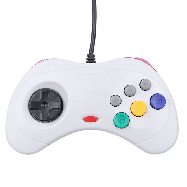 1PCS USB Wired Gamepad 6 Buttons Game Controller JoyPad Joystick For Sega for Saturn System Style For PC for Mac