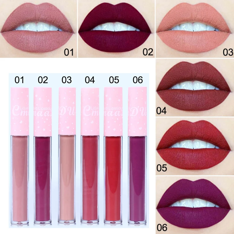 

Manooby Makeup 6 Colors Matte Lipstick Long Lasting Liquid Lipstick Lip Gloss 2019 Beauty Girl