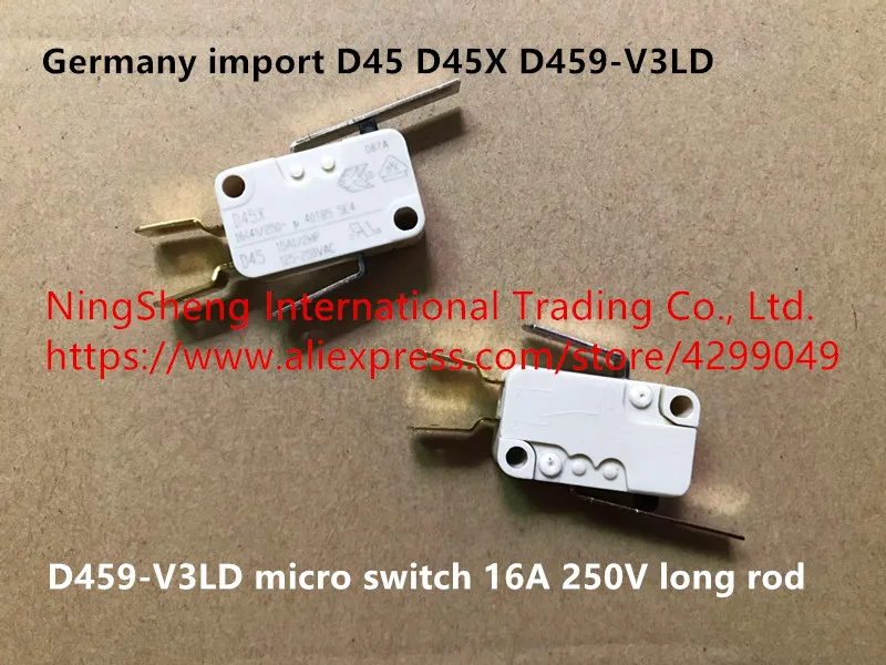 Оригинальный новый 100% D45 D45X D459-V3LD микропереключатель 16A 250V длинный стержень |