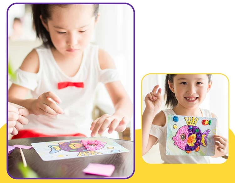 DIY детские игрушки стикер Рисование ручной работы мультфильм Творческий Красочный липкий бумажный рисунок ранние Дети Развивающие игрушки