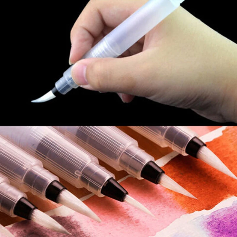 

Kids Refillable Water Brush Ink Pen for Water Color Calligraphy Drawing Painting Illustration Pen Different Size For Drawing