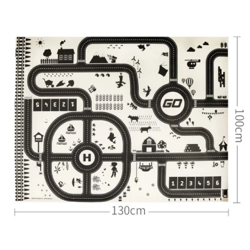 Большие игровые коврики дорожный игровой набор с автомобильным блоком из сплава узнайте о транспортировке карта в скандинавском стиле Игрушки для мальчиков подарок - Цвет: Big Mats 100x130mm