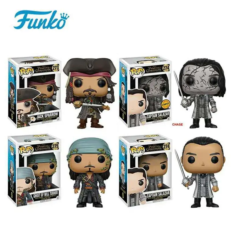 Новый Funko pop официальный Пираты Caribbean Jack Sparrow Ghost Will Turner капитан Салазар виниловые
