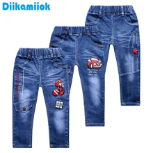 Коллекция года, весенние модные джинсы для маленьких мальчиков, Детская Одежда Осенние прямые джинсы из денима для мальчиков повседневные штаны, брюки для детей возрастом от 2 до 7 лет