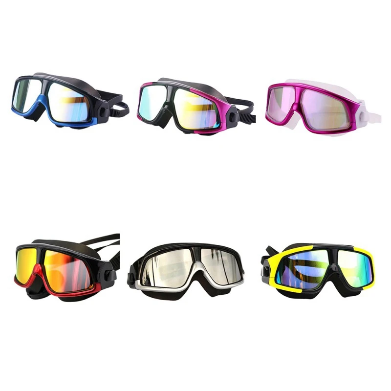 Мужские и женские очки для плавания удобные силиконовые большие рамки маска для плавания водонепроницаемые анти-противотуманные УФ-защитные очки для плавания