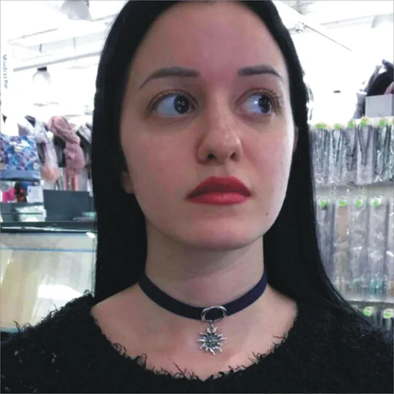 

QIDIEHUA Fashion Black Leather Choker Necklace Silver Edelweiss Necklaces Pendants For Women Rose Crystal Flower Necklace