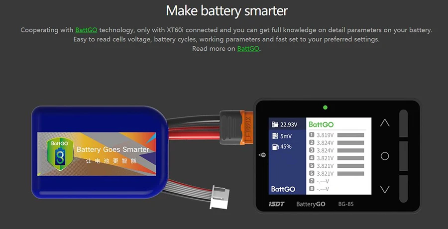 Original isdt battgo BG 8S inteligente verificador