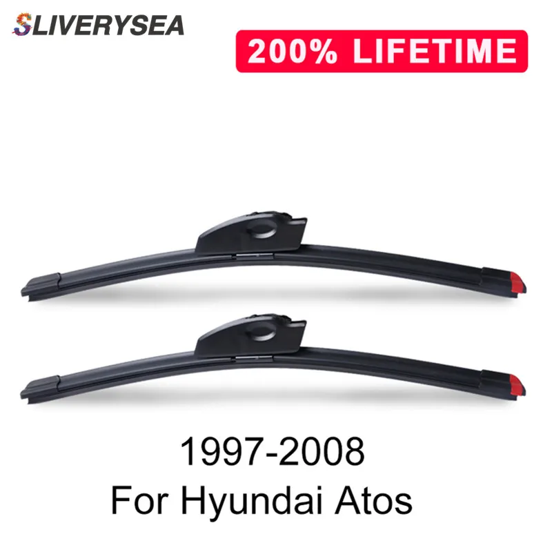 

SLIVERYSEA Replace Wiper Blade For Hyundai Atos 1997-2008 Windshield Windscreen Natural Rubber Replacement Wiper