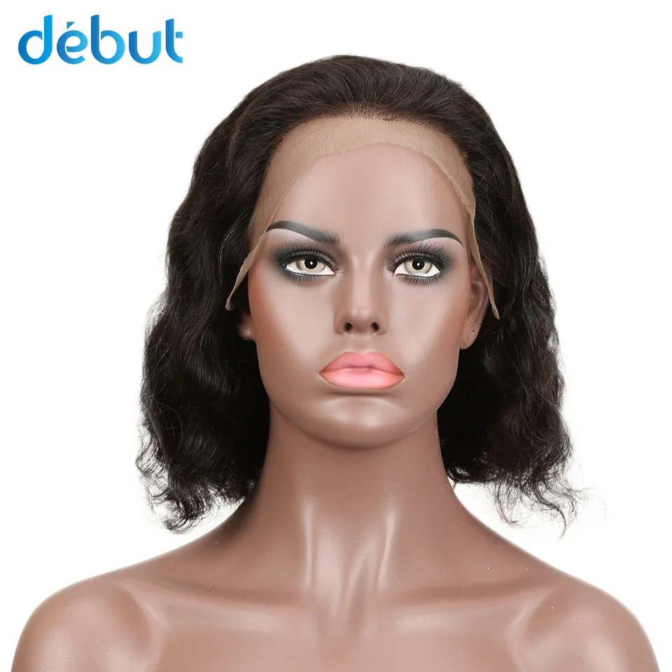 

Debut Remy Brazilian Lace Front Human Hair Wigs 10 Inch Lace Wig Curly Bob Human Hair Wig Natural Color 360 Lace Wig