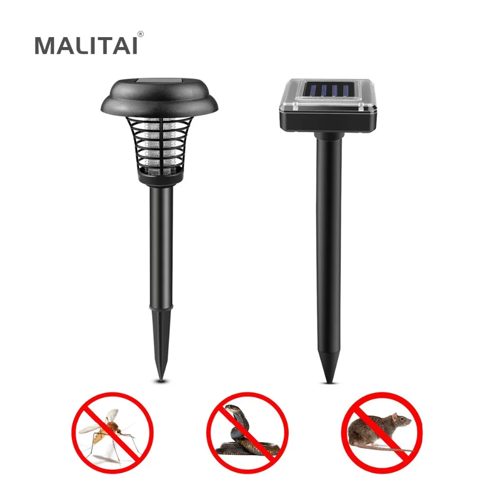 

Solar Charge Insect Bug LED Mosquito Killer lamp UV Trap light Ultrasonic Gopher Mole Snake Mouse Pest Control Reject Repeller