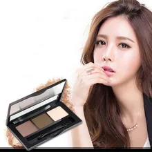 3 цвета брендовая пудра для бровей с щеткой для бровей Трафарет для бровей Палитра теней Косметическая Кисточка для нанесения макияжа зеркальная коробка для бровей