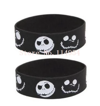 

New 50 pcs Popular Nightmare Before Christmas Wristband Silicone Bracelets For Man Women jewelry Gift Fashion Accessories H-94