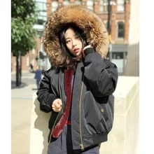 CX-G-P-19G,, подкладка из искусственного меха, воротник из натурального меха енота, Женская куртка-бомбер, меховая парка