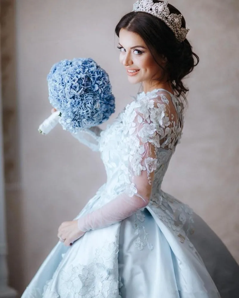 arbric-2017-blue-wedding-dresses-sheer-neck-3d-floral-appliques-wedding-gowns-long-sleeve-sweep-length-bridal-ball-gown (4)_
