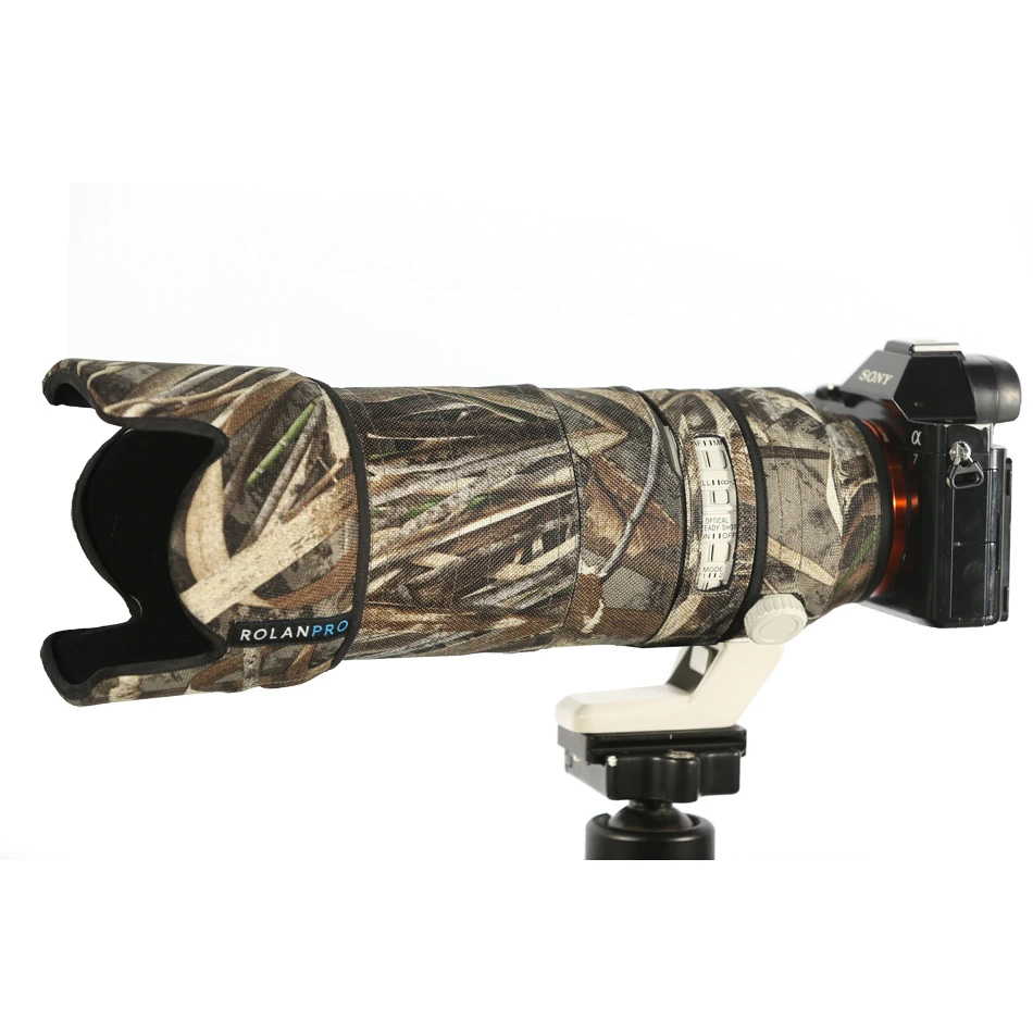 ROLANPRO Waterdichte Lens Camouflage Jas Voor Nikon Z 600mm F4 TC VR S Regen Cover Lens Beschermende Mouw Case-#18 Zwart Waterdicht