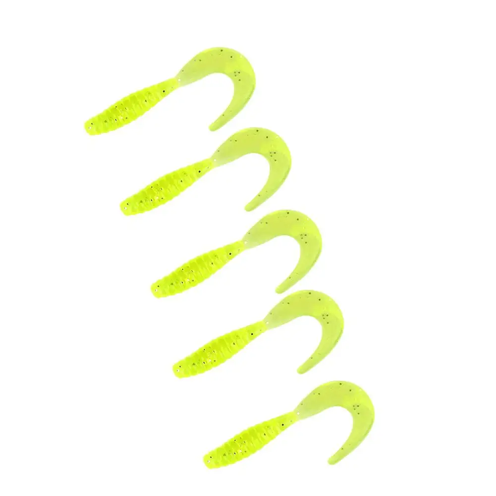 

35pcs Soft Grub Worm Fish Baits Fishing Lures +10pcs Lead Head Jig Hooks