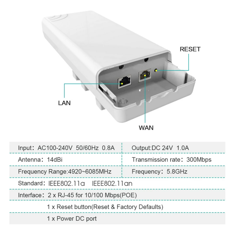 2PO чипсет wifi маршрутизатор wifi repetidor gama larga 300 Мбит/с 2,4 маршрутизатор AP al aire libre CPE AP puente маршрутизатор cliente