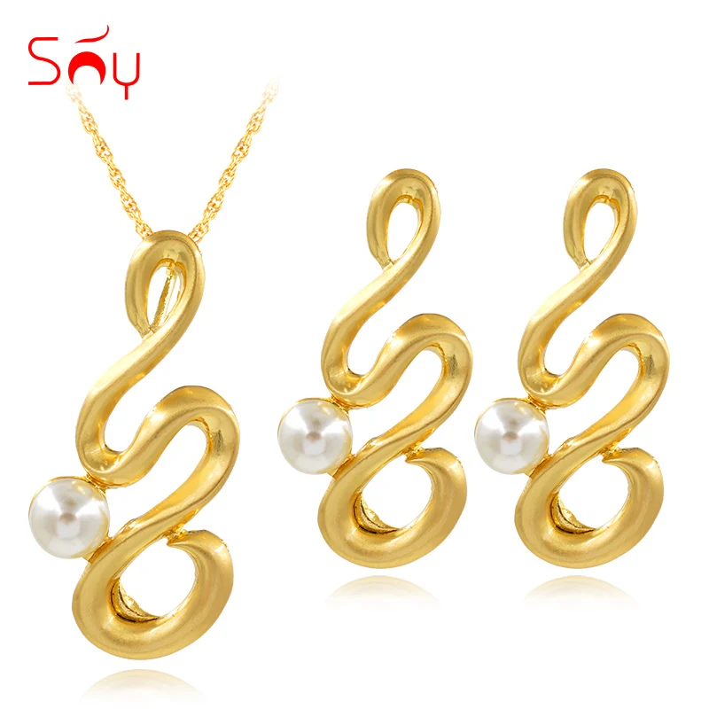 

Sunny Jewelry Fashion Jewelry 2019 Simulated Pearl Jewelry Sets For Women Necklace Earrings Pendant For Party Wedding Daily Wear